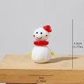Handgemaakt glazen sneeuwpopbeeldje met rode hoed en sjaal, kerstversiering ornament - Kerst Roodkapje Sneeuwpop