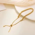 Eleganter 18 Karat vergoldeter Edelstahl-Schiebearmband für Damen, hochwertiger Schmuckstil - Verstellbare Schlangenkette Stil / Gold