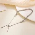 Elegantes, verstellbares Edelstahlarmband mit Weizen- und Boxkette, silberfarben für Damen - Verstellbare Schlangenkette Stil / Stahlfarben