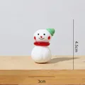 Miniature handmade glass snowman figurine Christmas ornament, 4.5cm tall, 32g weight SKU - Christmas Green Cap Snowman 4.5cm