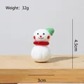 Miniatuur handgemaakt glazen sneeuwpop figuur kerstdecoratie, 4,5 cm hoog, 32g variant - Kerst Groenkapje Sneeuwpop 4.5cm
