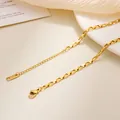 Elegantes minimalistisches 18k vergoldetes Edelstahl-Gliederkettenarmband Damen - Große Veneziakette Stil / Gold