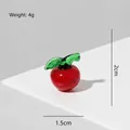 Handgemaakte rode glazen appel miniatuur, 2 cm hoog, kerstversiering. - Rode Vredesappel 2cm