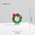 Handgemaakte glazen kerstkrans miniatuur met rode strik, afmeting 2,5 cm - Glazen Miniatuur Krans