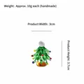 Handgemaakte groene glazen kerstboom ornament met gekleurde kralen, 3,7 cm hoog - Kleine Kerstboom - Witte Ronde Tip