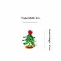 Miniature handmade glass Christmas tree ornament for holiday decor, 3.7cm height - Small Christmas Tree - Red Round Tip