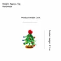 Handgemaakte miniatuur glazen kerstboom versiering, 3,7 cm hoogte decoratie - Kleine Kerstboom - Rode Ronde Tip