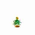 Handmade glass Christmas tree figurine, 3.7cm tall, 3cm wide - Small Christmas Tree - Yellow Round Tip