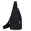 Sac de poitrine noir imperméable pour homme pour les loisirs et le sport - Noir