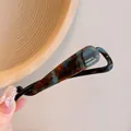 Elegante molletta a banana fatta a mano in tartaruga con finitura a gelatina francese - Fermaglio a Torsione Francese (7) / Floreale Blu
