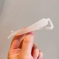 Fermaglio per capelli a banana in gelatina opaca traslucida bianco per coda di cavallo - Fermaglio a Torsione Francese (14) / Bianco