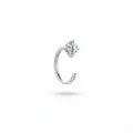 S925 ασήμι σκουλαρίκι ear cuff με μοϊσανίτη και σφραγίδα υψηλής ποιότητας ασήμι - Στυλ Μοϊσανίτη με Τέσσερα Δόντια / Μονό Τεμάχιο / Λευκόχρυσο