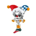 Circus Clown Charm aus S925 Sterlingsilber mit bunter Emaille für DIY-Armbänder im Circus-Stil - Zirkusclown-Stil (PC0772)