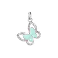 Elegant light green enamel butterfly charm with crystal accents for DIY jewelry making - Light Blue Rhinestone Butterfly(11) / Light Blue