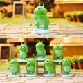 Set di 7 stravaganti statuette di gatto alieno verde decorazioni da scrivania da collezione - Blind Box Giocattolo d'Arte Creativa / Uno a Caso / Serie di Gatti Verdi Alieni
