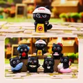 Collezione di 6 stili regolari e 1 nascosto di figurine di gatto nero in resina blind box - Meow Happy Day (80299) / Set da 6