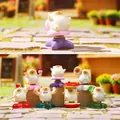 Set di graziose statuette di gatti cicciottelli in resina per decorazione da scrivania - Serie Meow Power Spin / Set Completo da 6
