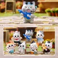 Serie di figurine in resina gatto carino blind box set con 7 disegni creativi e unici - Stile Vita Quotidiana Professionale del Gatto (M459) / 1 pezzo casuale