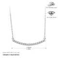 Elegant S925 sterling silver smile necklace featuring high grade 5A zircon stones - Silver