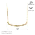 Golden S925 sterling silver smile necklace with 5A grade zircon inlay detail - Gold