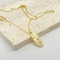 Gold 12 zodiac constellation pendant necklace with zircon stone inlays - Virgo Necklace