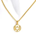 Eleganter vergoldeter Zwillinge Sternzeichen Anhänger Halskette mit Zirkonia Details - Zwillinge - Gold