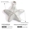Ciondolo a forma di stella marina grigia in acciaio inox 16,7x15,5mm DIY - Pj93489sa (steel-white)