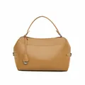 Elegant minimalist large capacity women's shoulder bag in classic camel leather finish - Tan