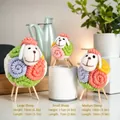 Lot de trois adorables ornements de moutons en feutre de laine pour décoration intérieure. - Mouton à Anneau Coloré / M