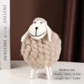 Figurine de mouton en feutre de laine faite main décoration taille moyenne 14cm - Mouton Kaki aux Jambes Enveloppées / M