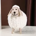 Ornement de mouton en feutre de laine blanc pour décoration de table de Noël créative - Mouton Blanc aux Jambes Enveloppées / M