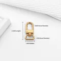Mousqueton pivotant de remplacement en métal doré pour sangle de sac, longueur 3,5 cm - Petite Boucle / 1 Pièce (1.2CM) / Or