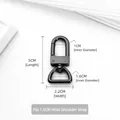 Dark grey metal swivel lobster clasp replacement hook for 1.5cm wide handbag straps - Large Buckle / 1 Piece (1.5CM) / Black