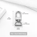 High-quality silver-tone metal swivel snap hook clasp for bag strap hardware repair - Large Buckle / 1 Piece (1.5CM) / White Gold