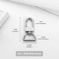 Silver metal swivel lobster clasp for bag straps with 5cm length and 1.8cm fit - Large Buckle / 1 Piece (2.0CM) / White Gold