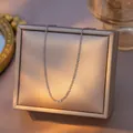 Minimalistische silberne Gliederkette aus Titanstahl für den täglichen Gebrauch - Ankerkette / Einzelpackung (40+5cm) / Stahlfarben