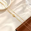 Classic gold-plated titanium steel cross chain necklace with lobster clasp and extender. - Double-Opening Cross Chain (035) / Single Pack (19+19+5cm) / Gold