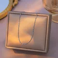 Silver-toned stainless steel lip chain necklace displayed on a golden jewelry box - Starry Style (03) / Single Pack (40+5cm) / Steel