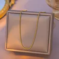 Gold titanium steel snake chain necklace for elegant minimalist jewelry styling - Round Snake Chain (09) / Single Pack (40+5cm) / Gold