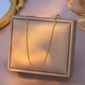 Minimalist gold titanium steel lip chain necklace for basic jewelry layering - Dangling Bamboo Node / Single Pack (40+5cm) / Gold