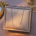 Minimalist titanium steel cross chain necklace for men and women in polished silver finish - Dangling Bamboo Node / Single Pack (40+5cm) / Steel