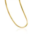 Elegant gold-plated titanium steel herringbone snake chain necklace for daily wear. - Herringbone Chain (4mm) / Single Pack (40+5cm) / Gold