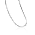 Minimalist silver titanium steel snake chain necklace for men and women - 4mm Blade Chain / Single Pack (40+5cm) / Steel