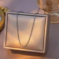 Minimalist silver stainless steel water wave chain necklace displayed on a luxury jewelry box - Water Wave Style (1.9) / Single Pack (40+5cm) / Steel