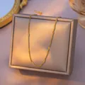 Minimalist gold-plated titanium steel curb chain necklace, a versatile base jewelry piece - Flat Curb Chain (04) / 1 Piece Pack (40+5cm) / Gold