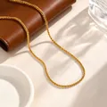 Minimalist shimmering gold-plated stainless steel textured chain necklace for women - Sparkle Cauliflower Chain / Single Pack (40+5cm) / Gold