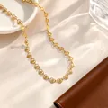 Fashionable and elegant gold-plated stainless steel heart-shaped link necklace - Hollow Heart Chain / Single Pack (40+5cm) / Gold