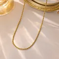 Elegant 18K gold plated titanium steel rope chain necklace minimalist jewelry for women - 2mm-Twist Chain / 1 Piece (40+5cm) / Gold