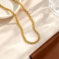 Elegant gold titanium steel lip chain necklace featuring a premium metallic finish - Watch Strap Pattern Chain / 1 Piece (40+5cm) / Gold