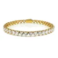 Goldbeschichtetes 316L-Edelstahl-Tennisarmband mit herzförmigen weißen CZ-Steinen - Herz-Stil (B0106G) / 6mm*20cm / Gold